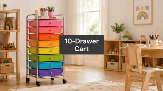 10-Drawer Rolling Cart: Organize Your Home & Montessori