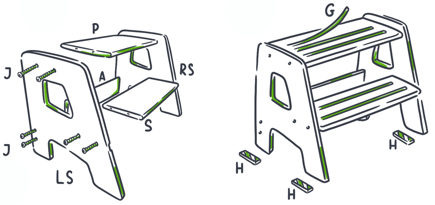 step stool - replacement parts