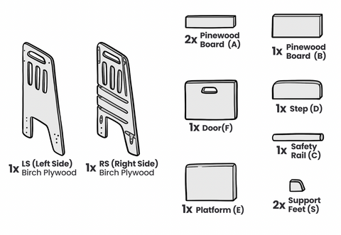 Standing Tower with Door - Replacement Parts