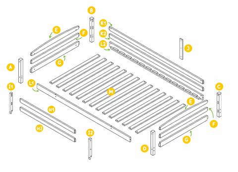 Replacement Parts - Twin Floor Bed for Kids