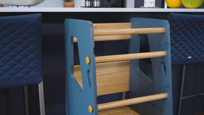 Adjustable Toddler Kitchen Tower with Safety Bars