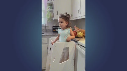 Adjustable Toddler Kitchen Tower with Safety Bars