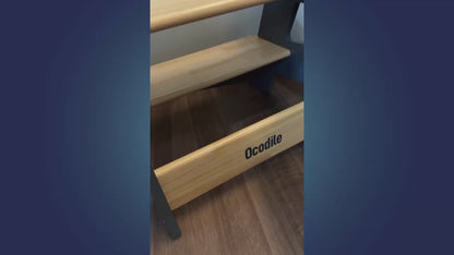 2-Step Wooden Stool for Toddlers(Step Stool for Children Ages 2+)